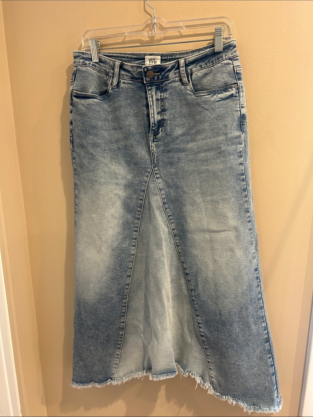 Wash Lab Light Wash Denim Maxi Skirt Sz L